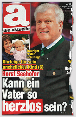 Trauriger erster Schultag! - Ohrfeige für sein uneheliches Kind (6) - Horst Seehofer - Kann ein Vater so herzlos sein?